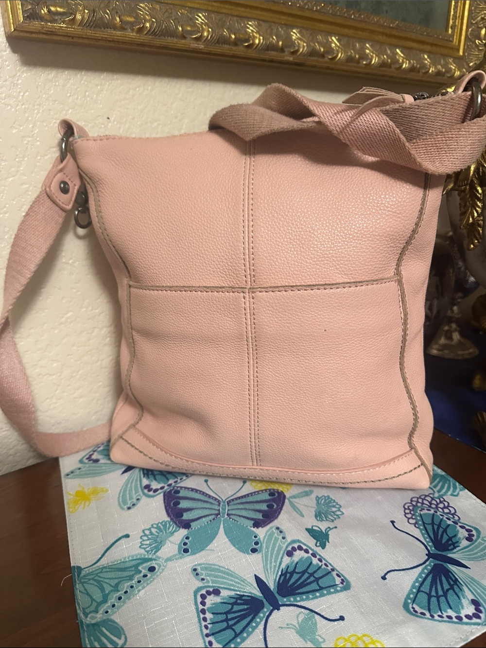 The Sak Pink Pebbled Leather Crossbody Bag - Picture 2 of 7